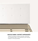 Oikiture Bed Frame Double Size White Boucle