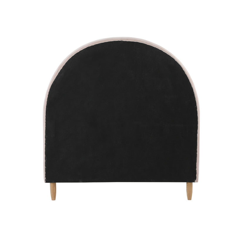 Oikiture Bed Frame Single Size Kids Bed Frame Pink Velvet