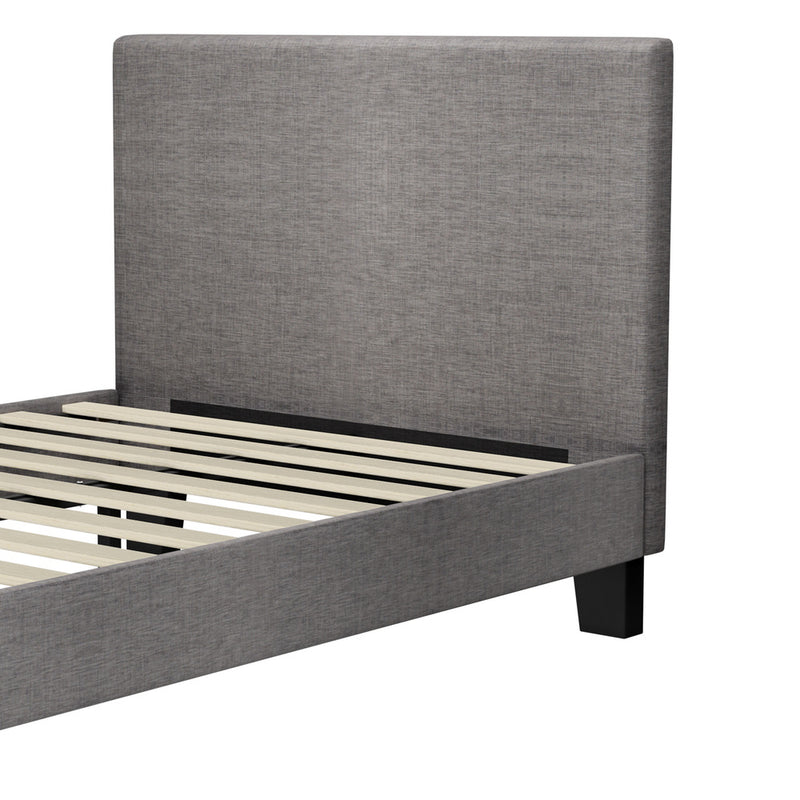 Oikiture Bed Frame King Single Wooden Slats Fabric