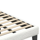 Oikiture King Single Bed Frame Wood Slats Boucle White