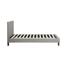 Oikiture Bed Frame Single Size Wooden Slats Grey Fabric