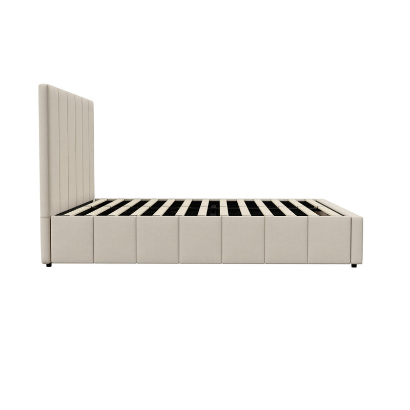 Oikiture Bed Frame Double Size Gas Lift Storage Base VISH