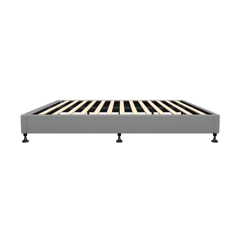Oikiture Bed Frame Double Size Fabric Grey