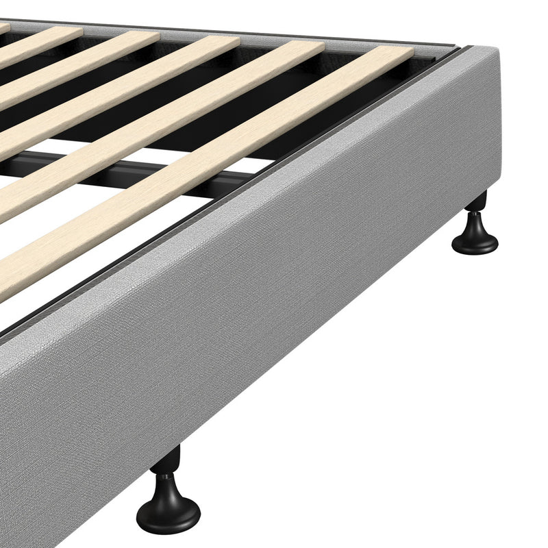 Oikiture Bed Frame King Size Fabric Grey