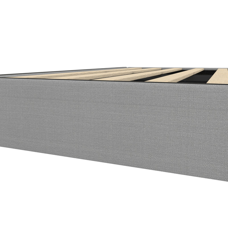 Oikiture Bed Frame King Single Fabric Grey