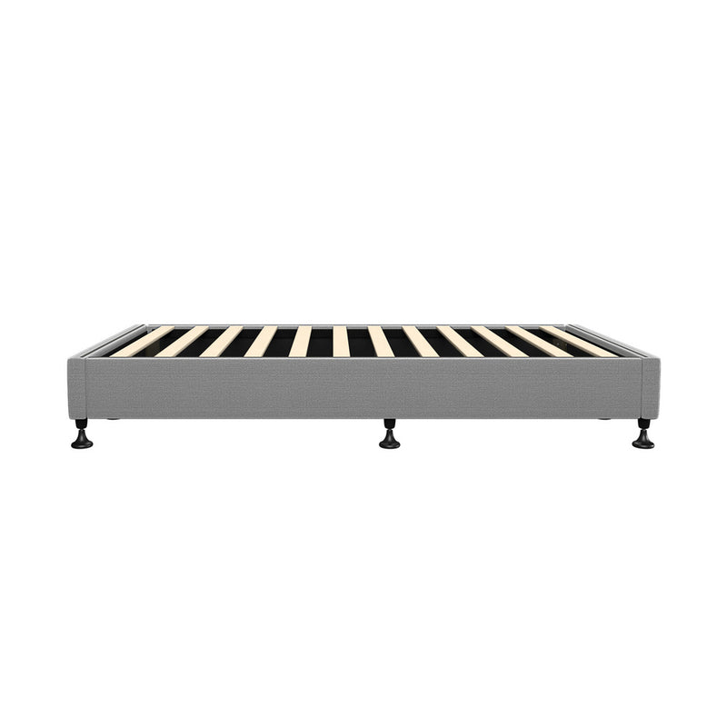 Oikiture Bed Frame Single Size Fabric Grey