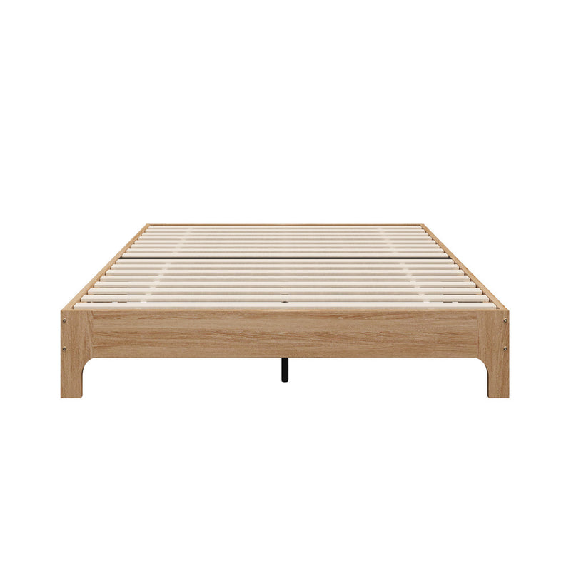 Oikiture Bed Frame Queen Size Wooden Mattress Base Beds Natural