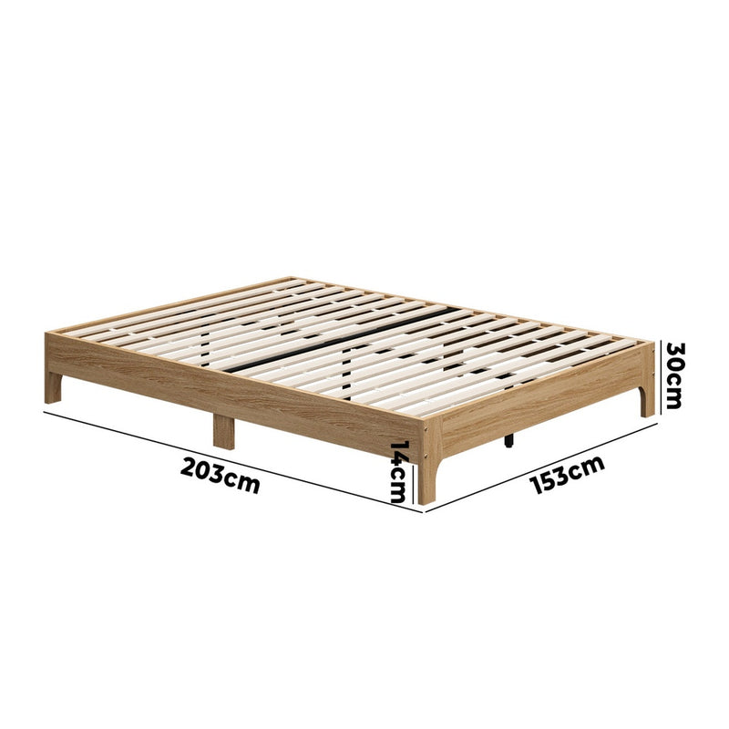 Oikiture Bed Frame Queen Size Wooden Mattress Base Beds Natural