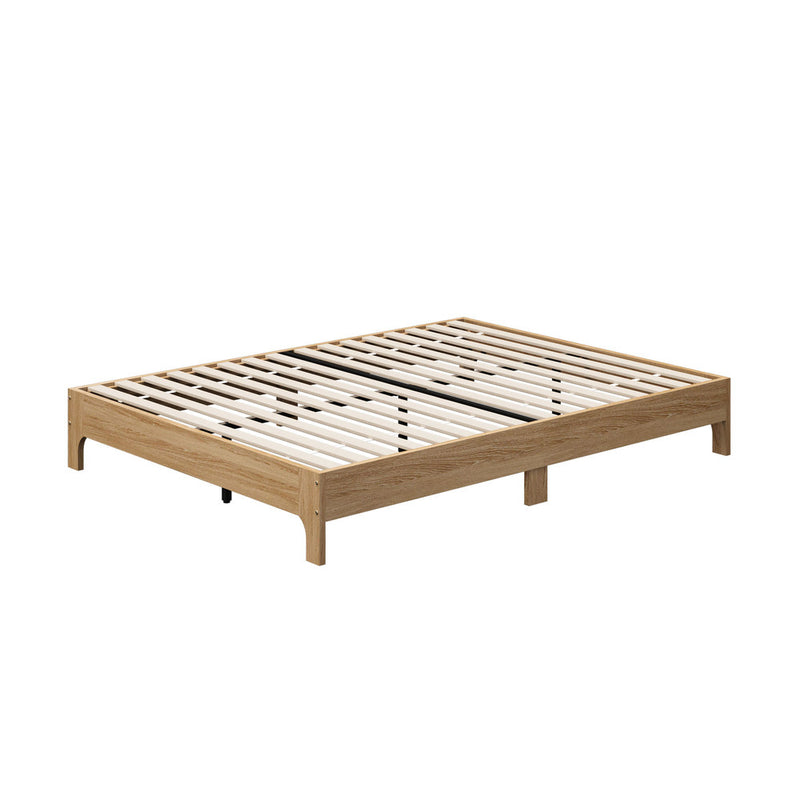 Oikiture Bed Frame Queen Size Wooden Mattress Base Beds Natural