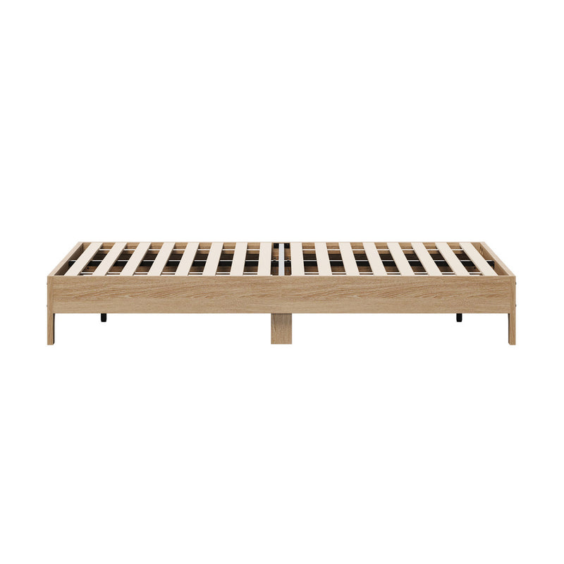 Oikiture Bed Frame Queen Size Wooden Mattress Base Beds Natural