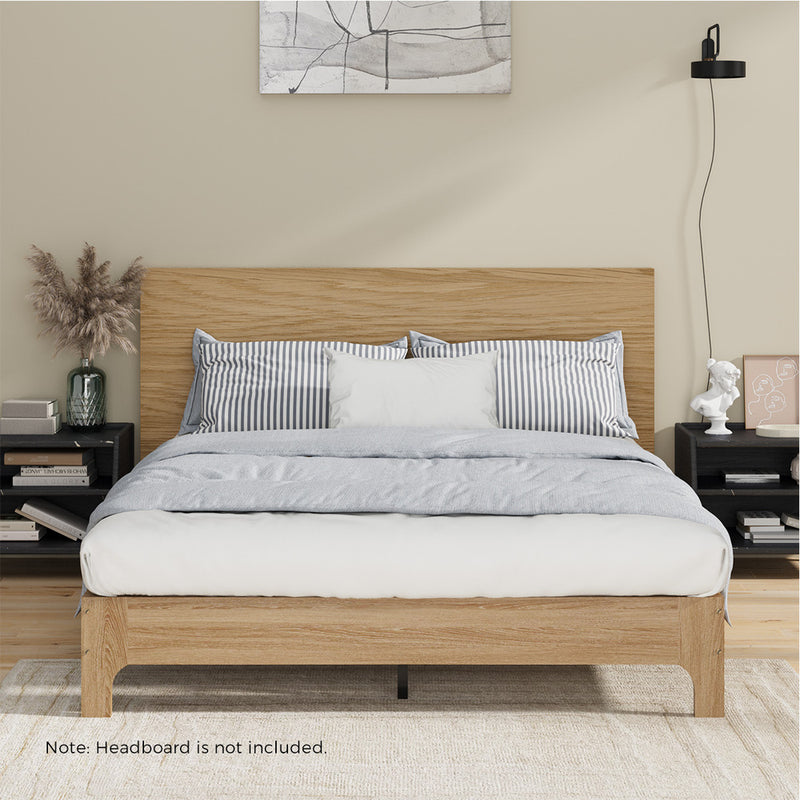 Oikiture Bed Frame Queen Size Wooden Mattress Base Beds Natural