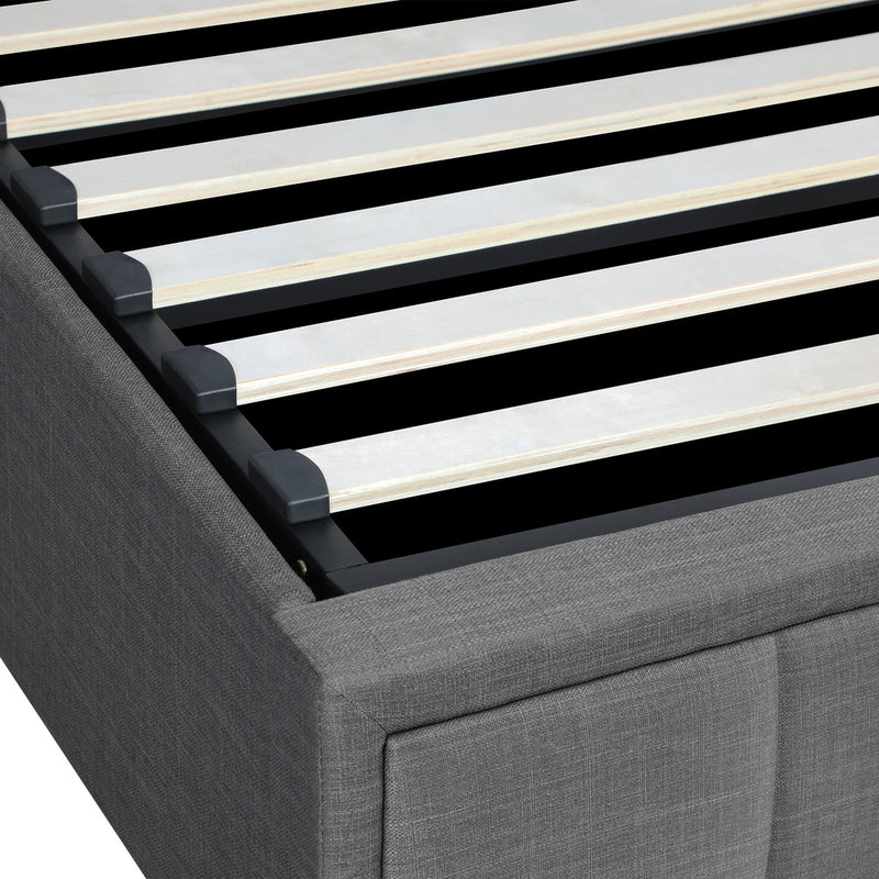 Oikiture Bed Frame With Mattress Set Double Size Gas Lift Grey BOSS