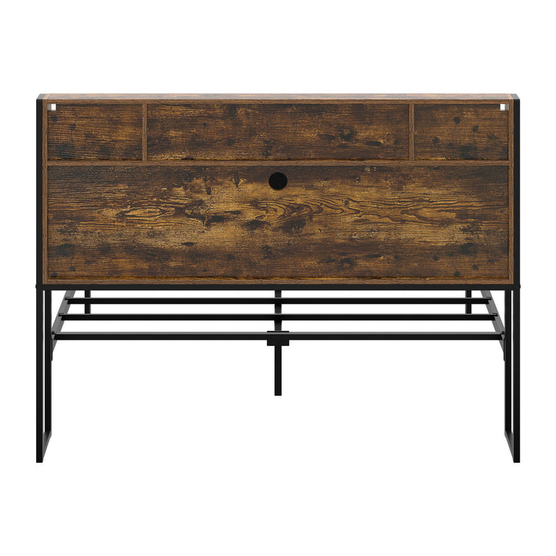 Oikiture Bed Frame Double LED Storage Drawer & Charging Station