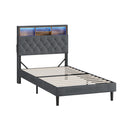 Oikiture Bed Frame with LED Storage Bedhead King Single Size NOVI