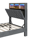 Oikiture Bed Frame with LED Storage Bedhead King Single Size NOVI