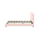 Oikiture Bed Frame Queen Size Tufted Bedhead Boucle Fabric Pink