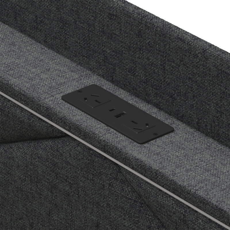 Oikiture Bed Frame Queen with LED Headboard Charging Port 4 Drawers