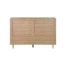 Oikiture Wooden Bed Frame Double Size Rattan Headboard