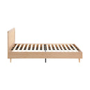 Oikiture Wooden Bed Frame King Size Rattan Headboard