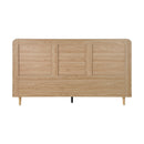 Oikiture Wooden Bed Frame King Size Rattan Headboard