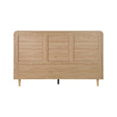 Oikiture Wooden Bed Frame Queen Size Rattan Headboard