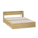 Oikiture Double Bed Frame with Charging Ports and 2 Drawers