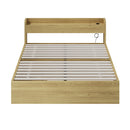 Oikiture Double Bed Frame with Charging Ports and 2 Drawers