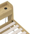 Oikiture Double Bed Frame with Charging Ports and 2 Drawers