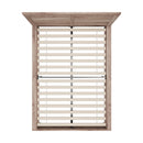 Oikiture Wooden Bed Frame Double Size Contemporary Light Oak