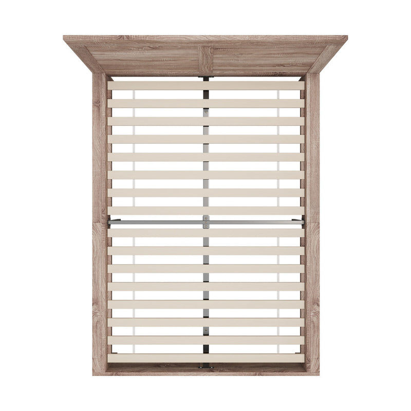 Oikiture Wooden Bed Frame Double Size Contemporary Light Oak