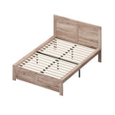 Oikiture Wooden Bed Frame Double Size Contemporary Light Oak