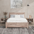 Oikiture Wooden Bed Frame Double Size Contemporary Light Oak