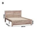 Oikiture Wooden Bed Frame Double Size Contemporary Light Oak