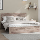 Oikiture Wooden Bed Frame King Size Contemporary Light Oak