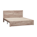 Oikiture Wooden Bed Frame King Size Contemporary Light Oak