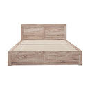 Oikiture Wooden Bed Frame King Size Contemporary Light Oak