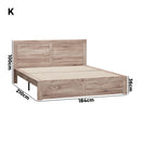 Oikiture Wooden Bed Frame King Size Contemporary Light Oak