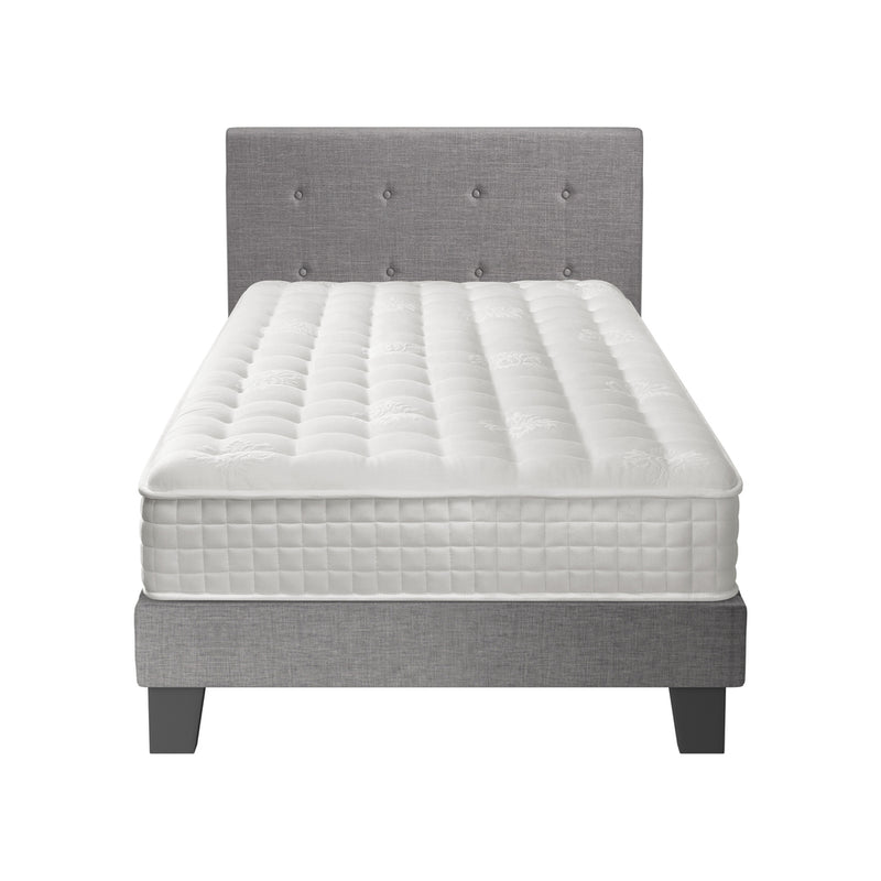 Oikiture Bed Frame King Single Size Wooden Beds with Mattress Grey