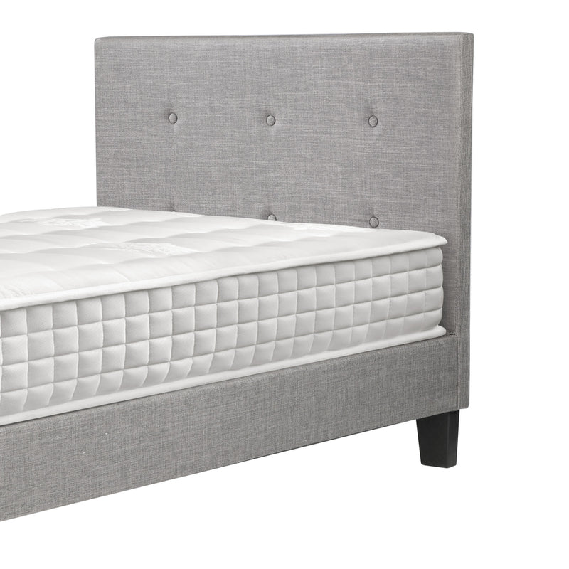 Oikiture Bed Frame Single Size Wooden Platform Beds with Mattress Grey