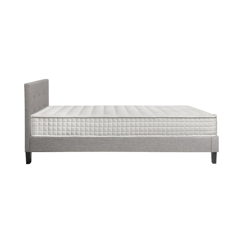 Oikiture Bed Frame Single Size Wooden Platform Beds with Mattress Grey