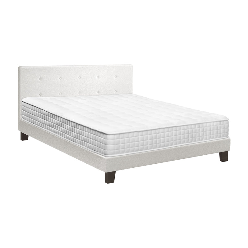 Oikiture Bed Frame King Single Size Wooden Beds with Mattress White