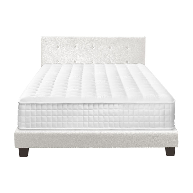 Oikiture Bed Frame King Single Size Wooden Beds with Mattress White