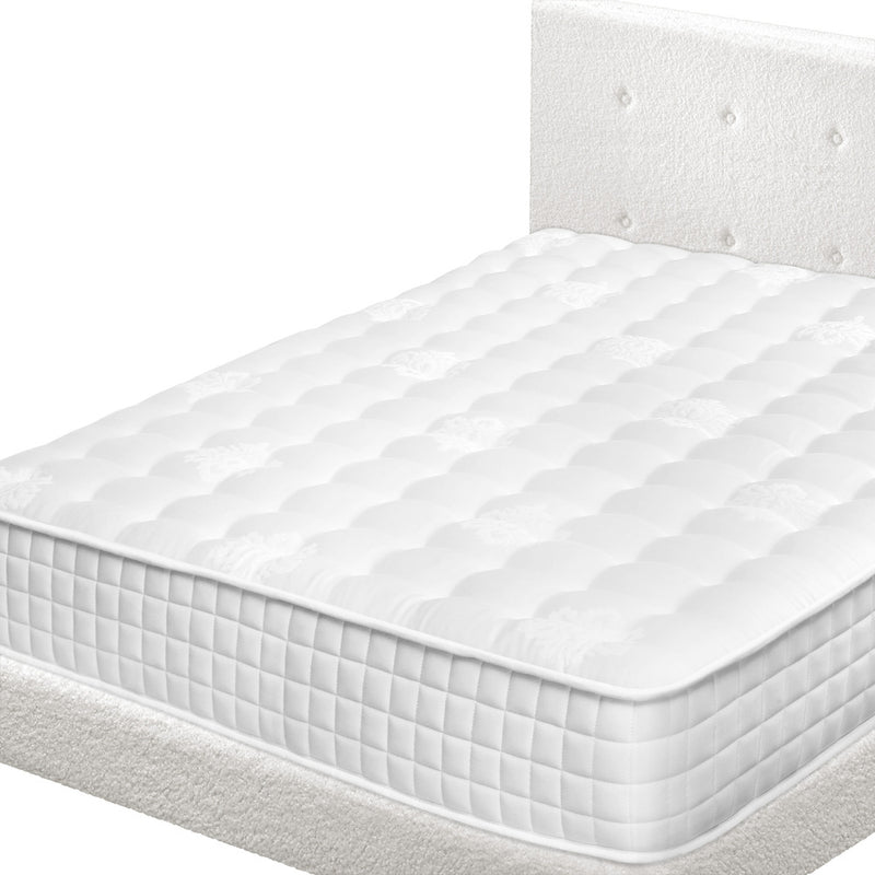 Oikiture Bed Frame King Single Size Wooden Beds with Mattress White
