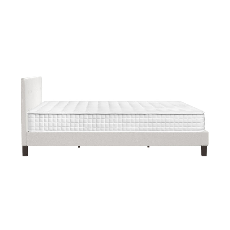Oikiture Bed Frame King Single Size Wooden Beds with Mattress White