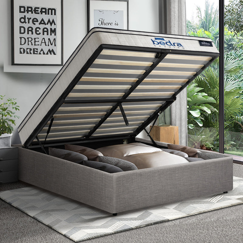 Oikiture Bed Frame King Single Size Storage Platform with Mattress
