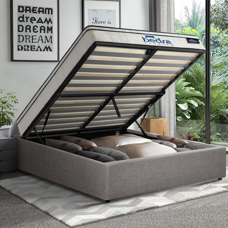 Oikiture Bed Frame Queen Size Storage Platform with Mattress