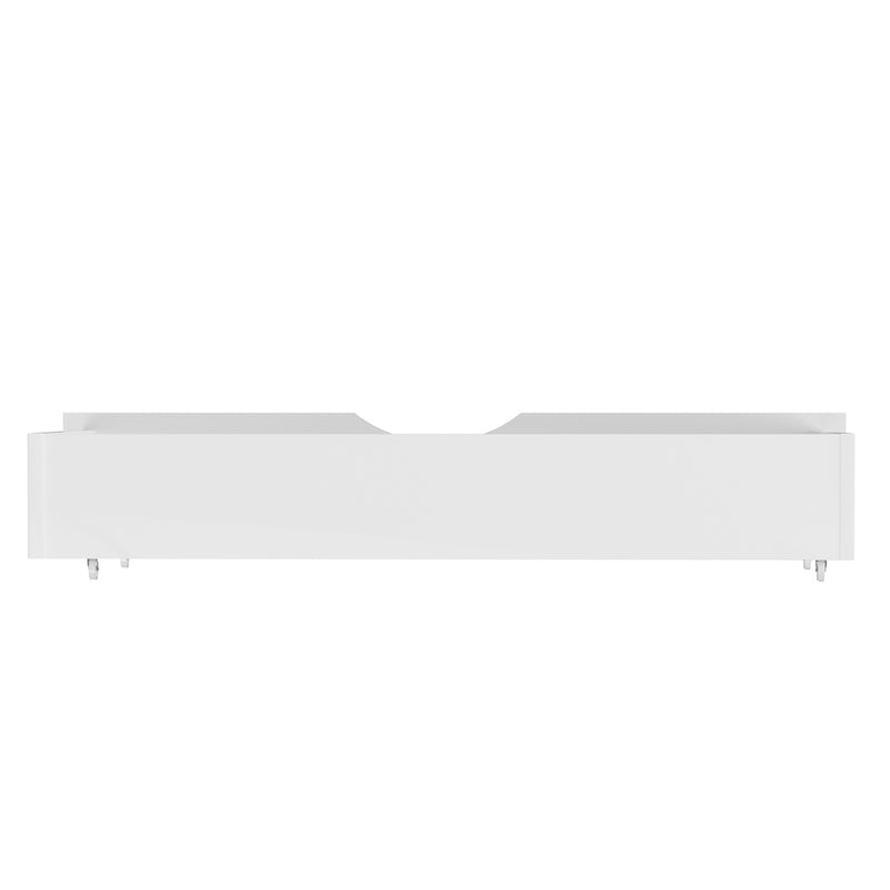Oikiture 2x Storage Drawers Timber Trundle White
