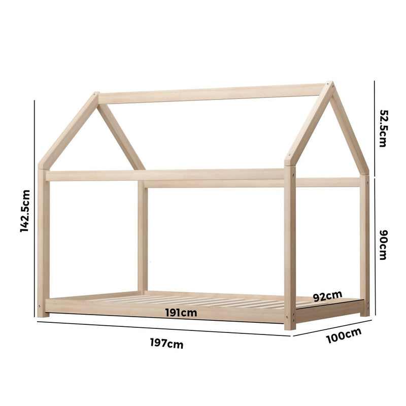 Oikiture Wooden Bed Frame Single Pine Timber Platform