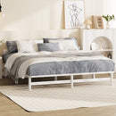 Oikiture Wooden Bed Frame King Size Solid Pine Wood White