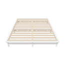 Oikiture Wooden Bed Frame King Size Solid Pine Wood White